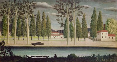 Bij de Rivier, c.1890 door Henri Rousseau